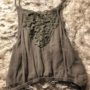 Green crop top